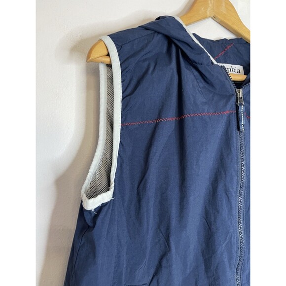Columbia Women's XL Blue Zip Up Hooded Windbreaker Vest Active - Picture 3 of 9